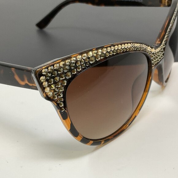 Jimmy Crystal NY GL 1339 Big Cat Eye Sunglasses Swarovski Crystal Brown Tortoise main image 11